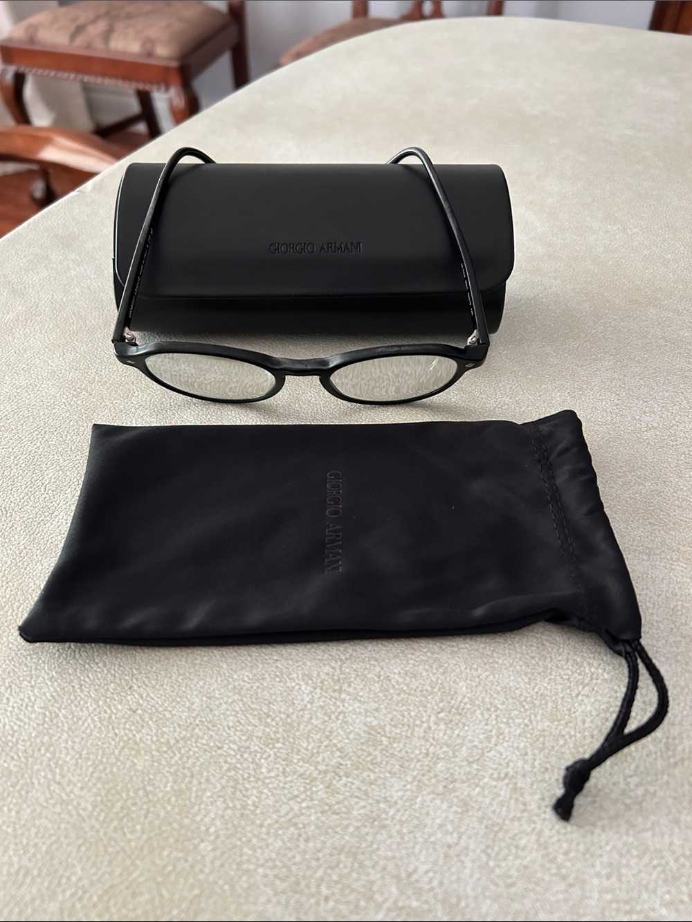 Giorgio Armani Black Round Frame Glasses - Picture 4 of 4